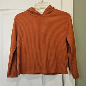 Cat & Jack Girl's Size Medium (7/8) Burnt‎ Orange Pullover Hoodie